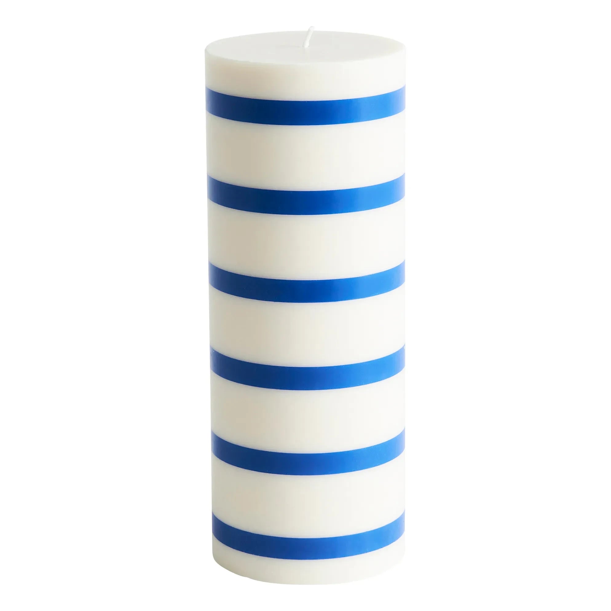 Hay - Striped Column Candle | Blue