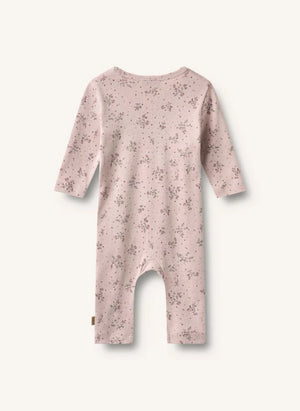 Wheat - Everest Organik Pamuk Çiçekli Tulum | Pudra pembe