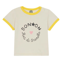 Bonton - Napo Bébé Capsule 25 ans Contrast Tişört | Krem