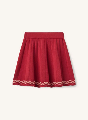Copenhagen Colors - Organic Cotton Tennis Knit Skirt | Red