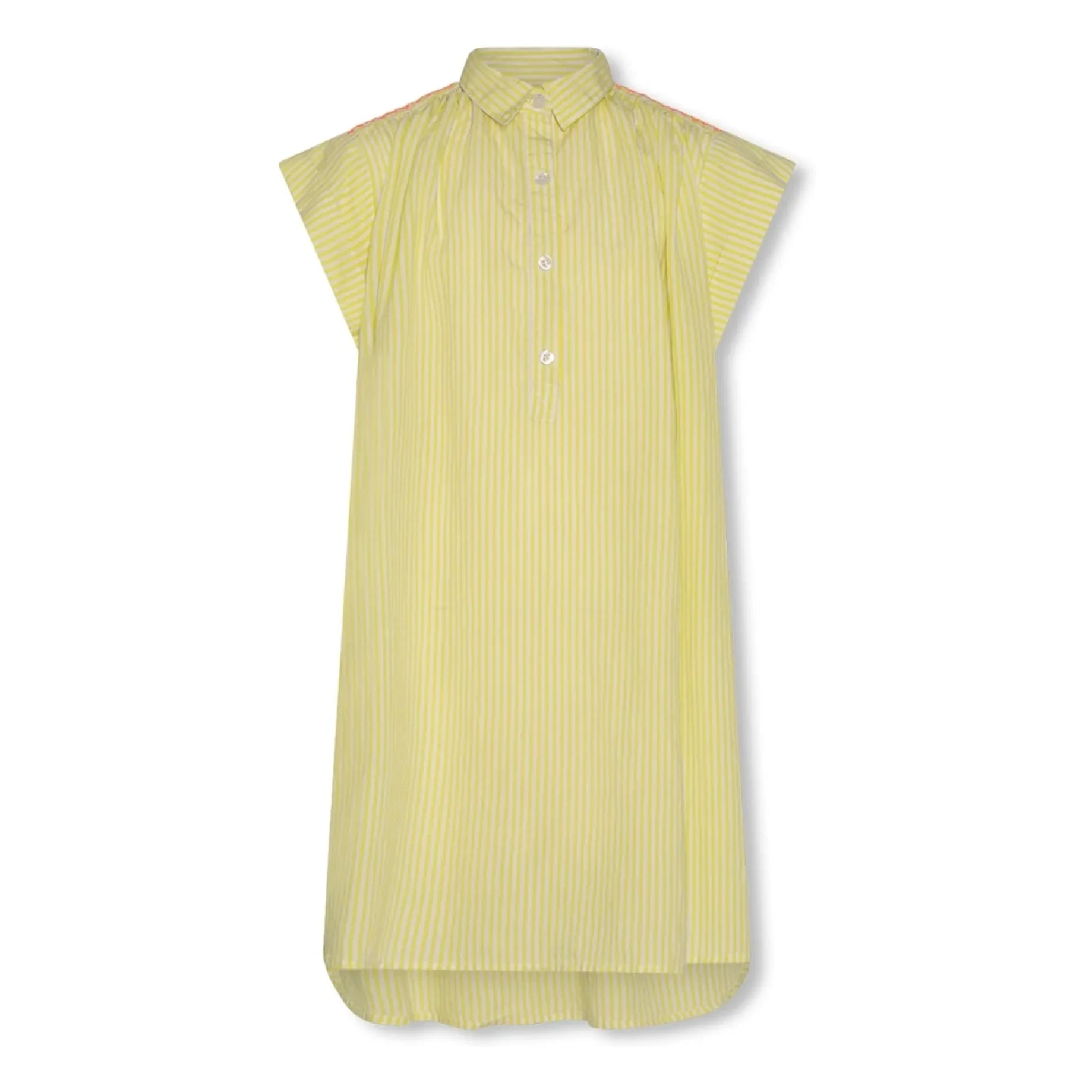 AO76 - Striped Beaded Shirt Dress | Yellow