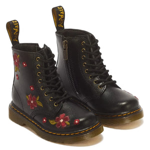 Dr Martens - Çiçekli 1460 T Bağcıklı Botlar | Siyah