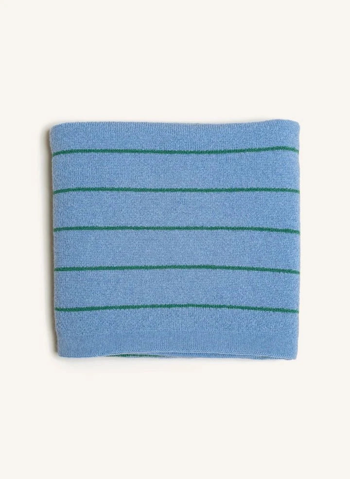 Hvid - Harry Striped Merino Wool Blanket | Light Blue