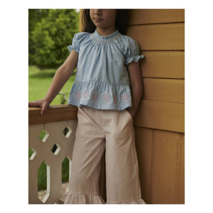 Copenhagen Colors - Organic Cotton Guipure Blouse | Light Blue