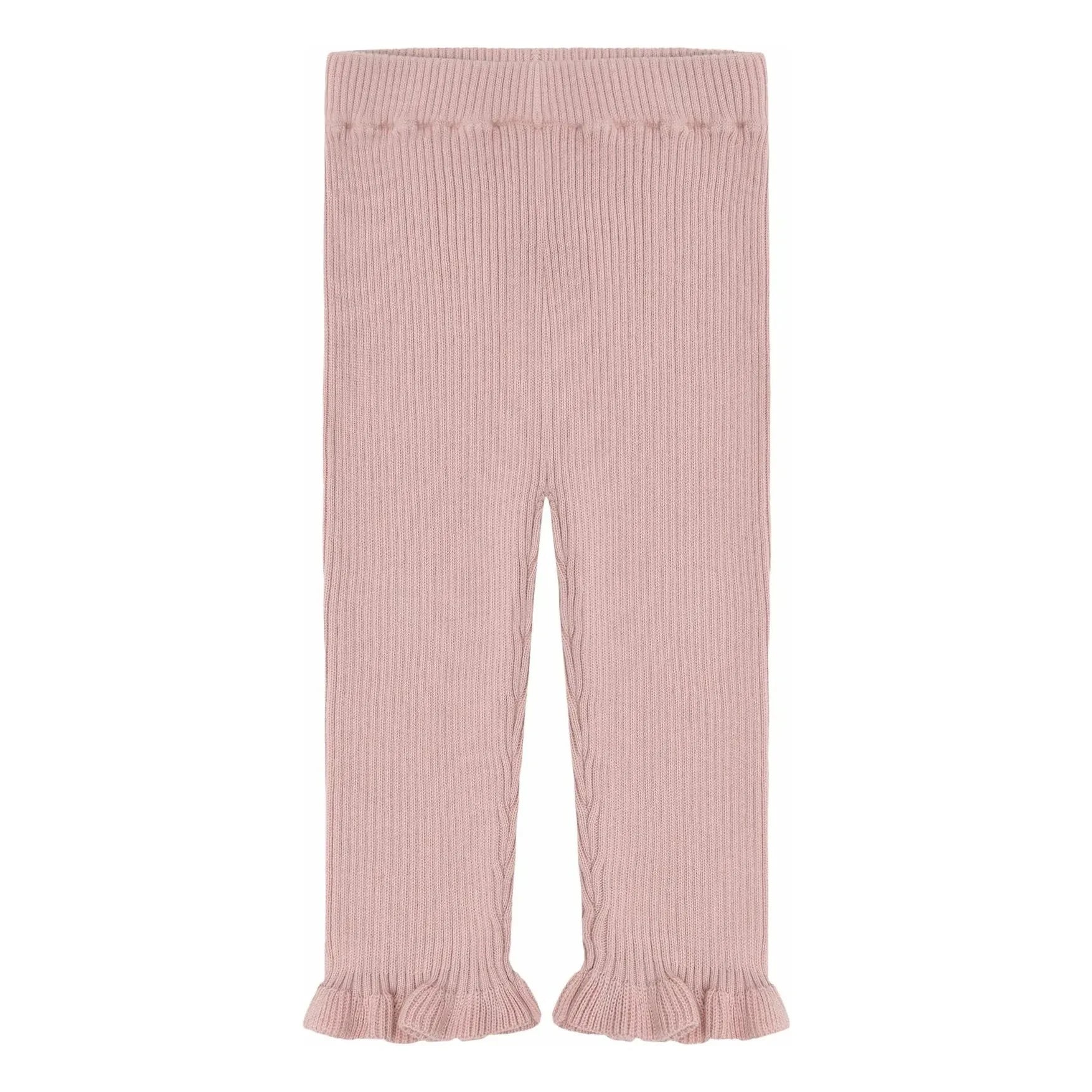 FUB - Thin Knit Organic Cotton Ruffled Leggings | Light Pink