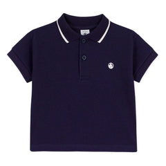 Petit Bateau - Organic Cotton Baby Polo T-Shirt | Night Blue