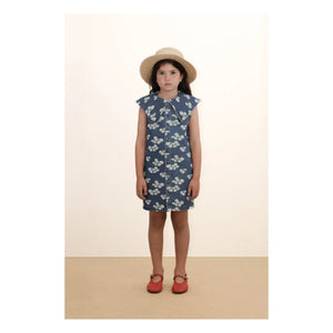 Tinycottons - Denim Oversized Collar Daisy Dress | Blue