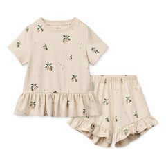 Liewood - Ilford Peach Organic Cotton T-Shirt and Shorts Set | Ecru