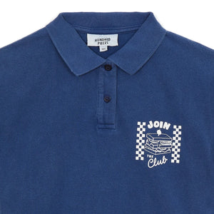 Hundred Pieces - Ozzie Club Sandwich Organic Cotton Polo T-Shirt | Night blue