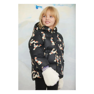Mini Rodini - Lapins Geri Dönüştürülmüş Elyaf Dolgulu Mont | Siyah