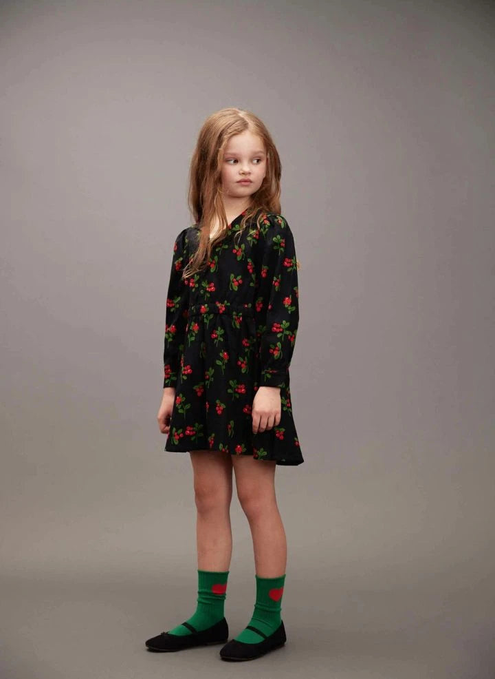 Mini Rodini - Lingonberries Organic Cotton Dress | Black