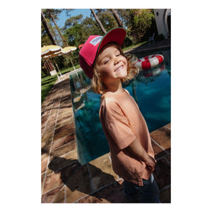 Hello Hossy - Organic Cotton Mini Curved Brim Hat | Fuchsia