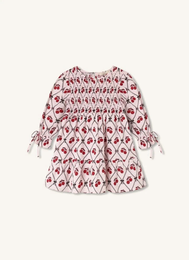Fliink - Winter Cherry Gathered Dress | Pink