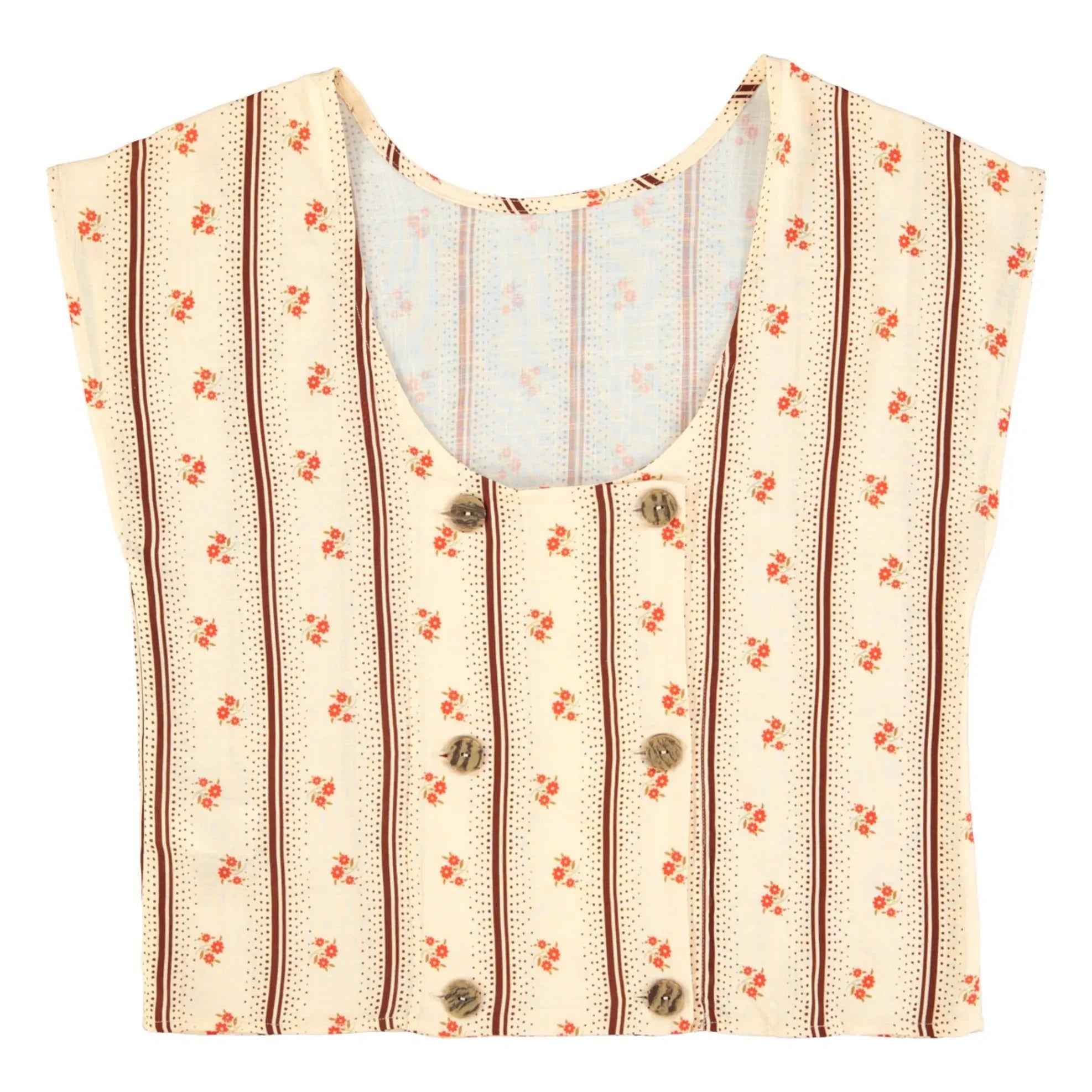 Sisters Department - Floral Pattern Sleeveless Blouse | Ecru