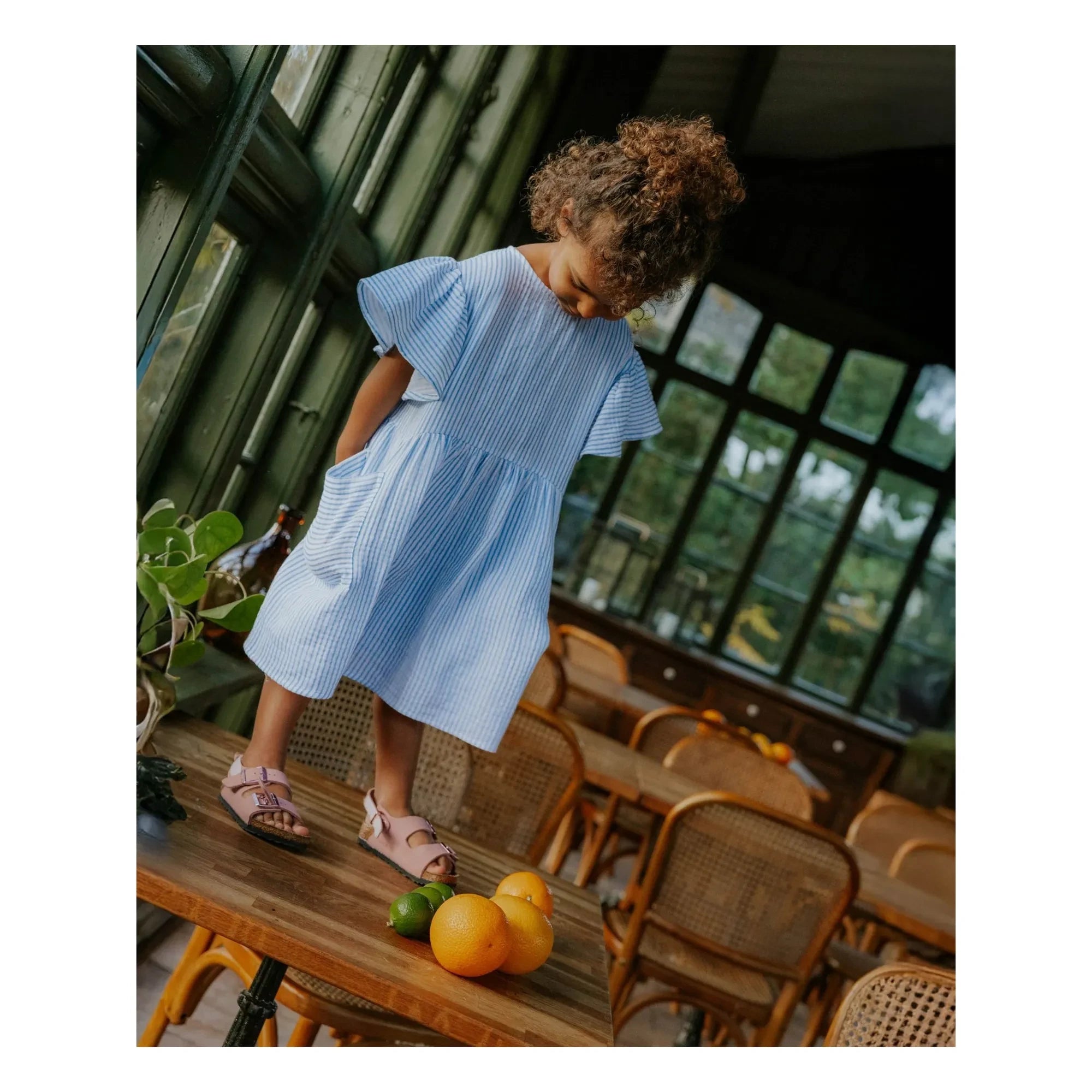 Fliink - Striped Cha Cha Dress | Light Blue