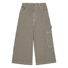 Brunobruno Nation - Flynn Organic Cotton Striped Trousers | Dark green