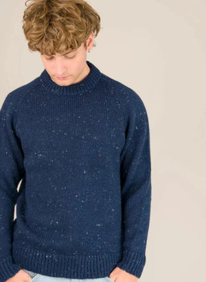 Origin Knitwear - Raglan Thick Wool Sweater | Dark Blue