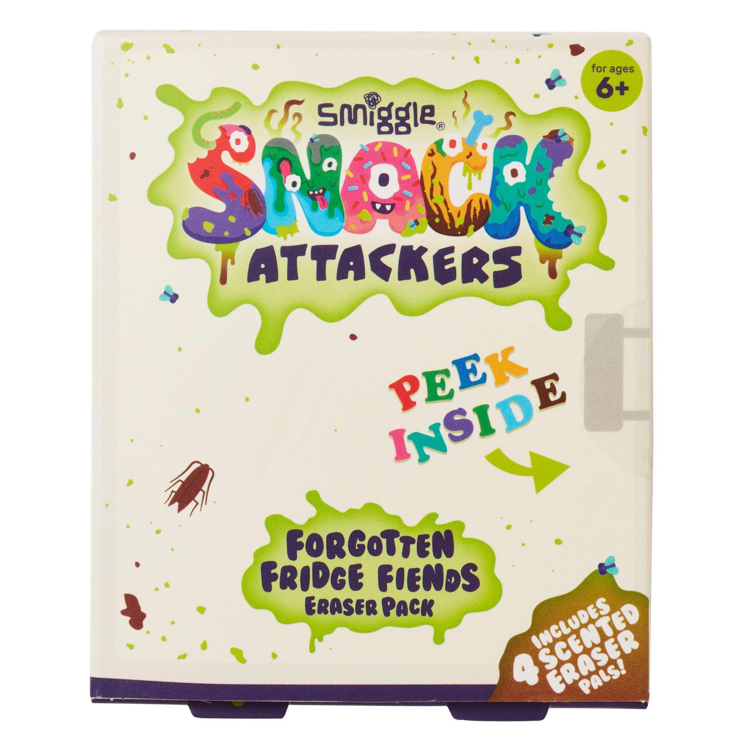 Smiggle - Snack Attackers 4lü Silgi Paketi-Dinossi
