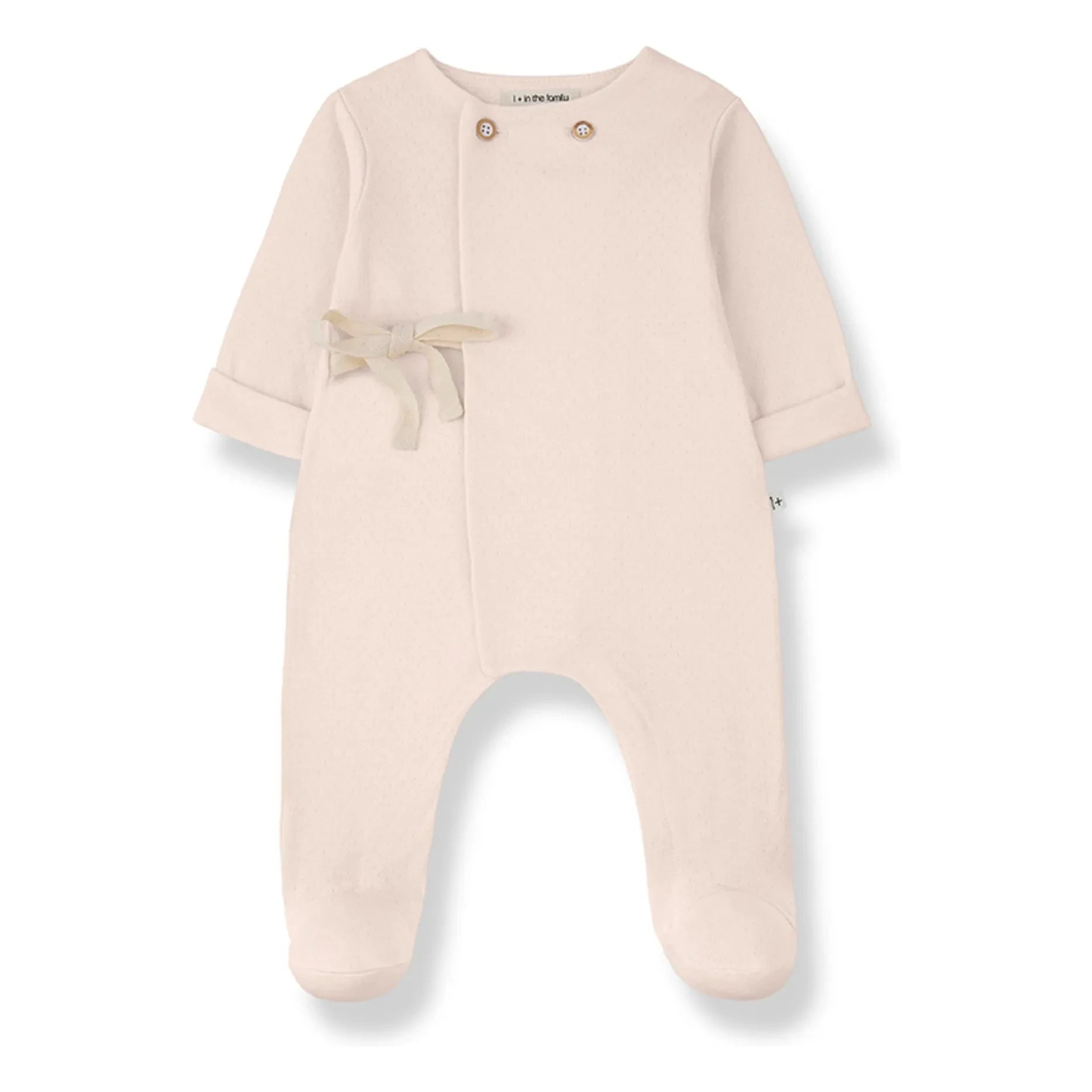 1+ in the family - Pointelle Baptiste romper | Beige pink