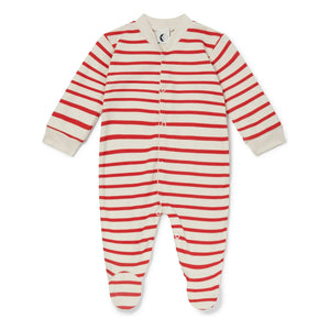 Sleepy Doe - Standing Organic Cotton Striped Pajamas | Red