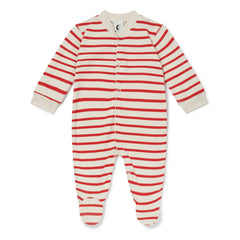 Sleepy Doe - Standing Organic Cotton Striped Pajamas | Red