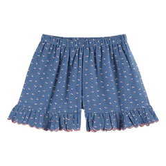Emile et Ida - Floral Pattern Ruffled Shorts | Blue