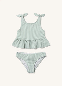 Lison Paris - Striped Marshmallow Two-Piece Swimsuit | Green