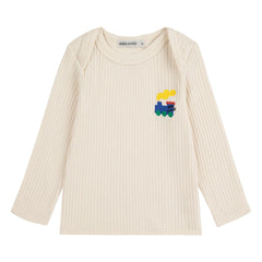 Bobo Choses - Organic Cotton Train Rib T-Shirt | Ecru