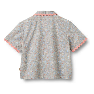Wheat - Lace Vilma Fleurie Organic Cotton Shirt | Light blue