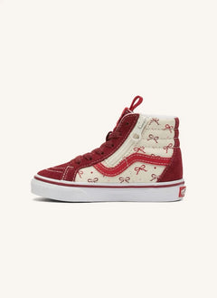 Vans - Burgundy SK8-Hi Reissue Zippered Ankle Sneakers Side Knots