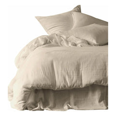 Haomy - Mykonos Cotton Fleece Pillowcases - 2-piece set | Chalk