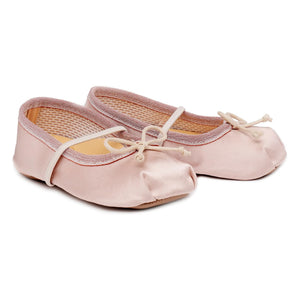 Pèpè - Satin Bow Ballerina Flats | Powder Pink