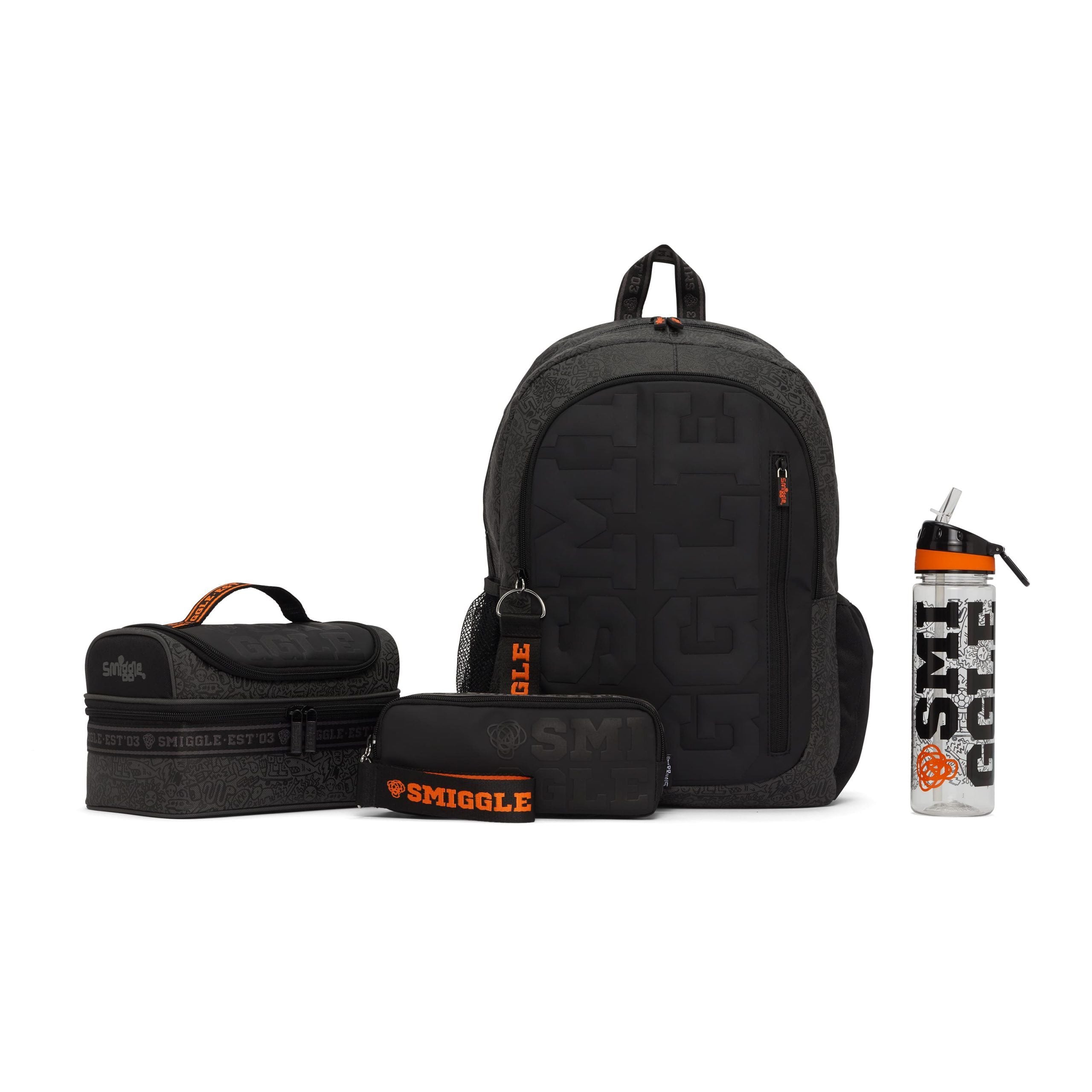 Smiggle - Okul Çanta Seti - Siyah Okul Paketi-Dinossi
