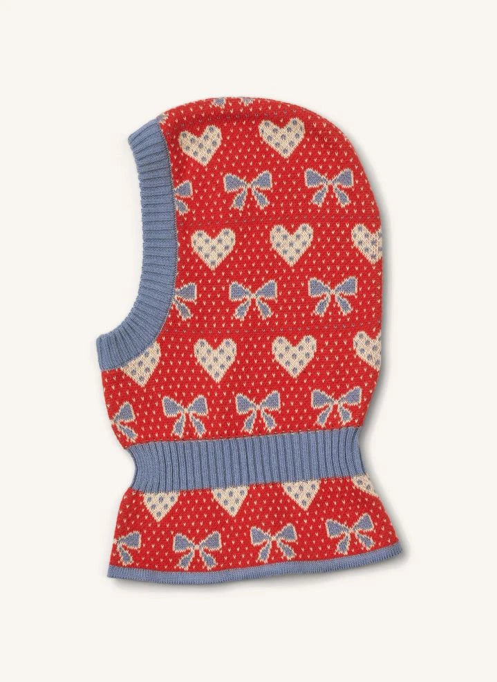 Flöss - Josie Hearts Merino Wool Balaclava | Red