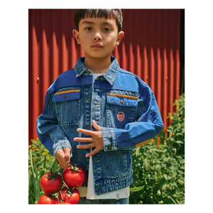 Goldie + Ace - Renk Bloklu Vintage Kot Ceket | Mavi