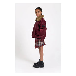 Finger in the Nose - Sterling Check Asymmetric Skirt | Aubergine