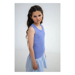 Repose AMS - Striped Button-Up Waist Skirt | Light Blue
