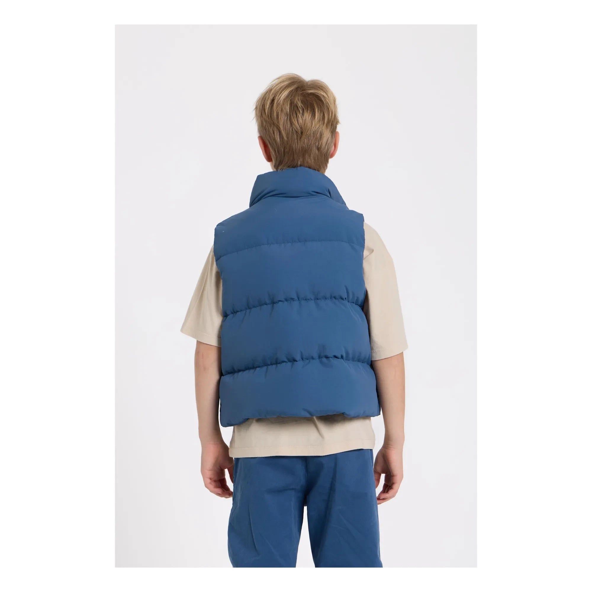 Hundred Pieces - Temper Recycled Fiber Sleeveless Puffer Vest | Blue