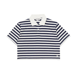 Smallable Kid - Striped Varsity Polo | Blue black
