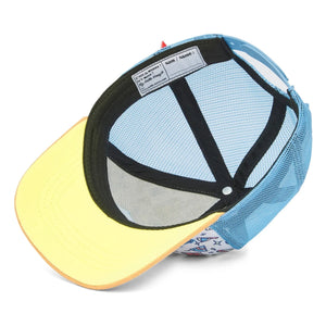 Hello Hossy - Curved Visor Hat Trucker Baseball Game Recycled Fibers | Light Blue