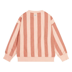Tumble N'Dry - Coquina Çizgili Geri Dönüştürülmüş Pamuklu Oversize Sweat | Şeftali
