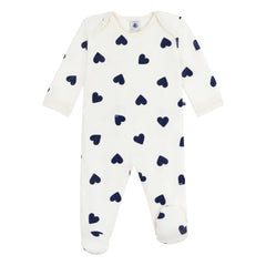 Petit Bateau - Sleep Well Hearts PB Pajamas | Ecru