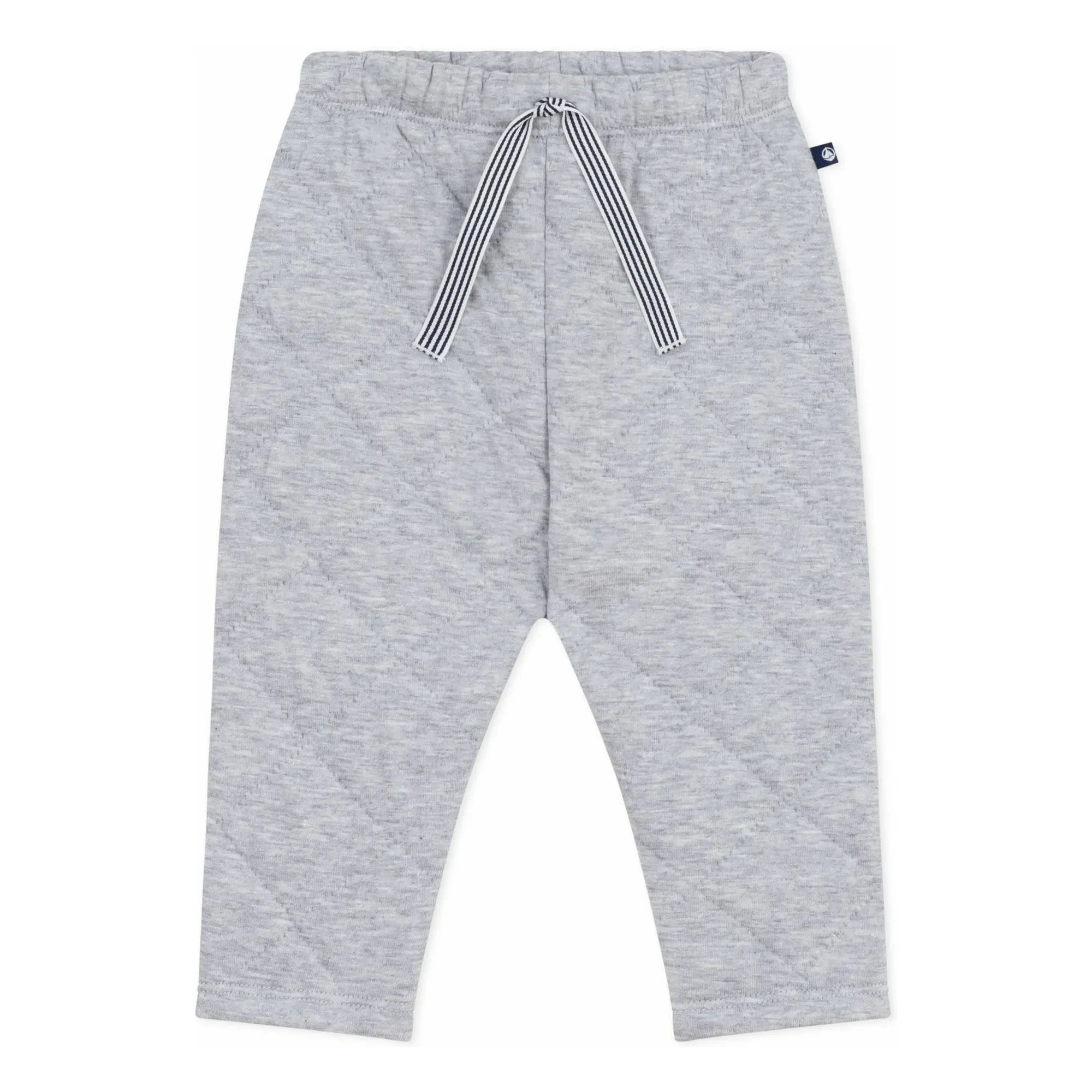 Petit Bateau - Striped Drawstring Joggers | Heather Gray