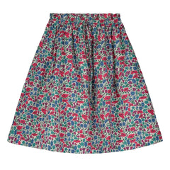 Tangerine - Floral Print Elastic Waisted Midi Skirt | Raspberry Red