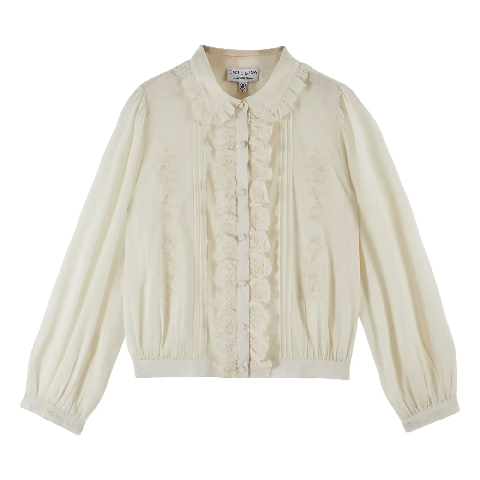 Emile et Ida - Charline Embroidered Blouse | Cream