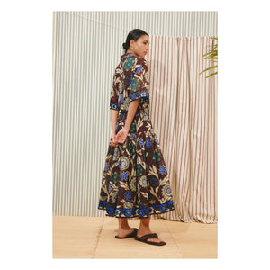 Alémais - Jasper Silk and Cotton Dress | Chocolate
