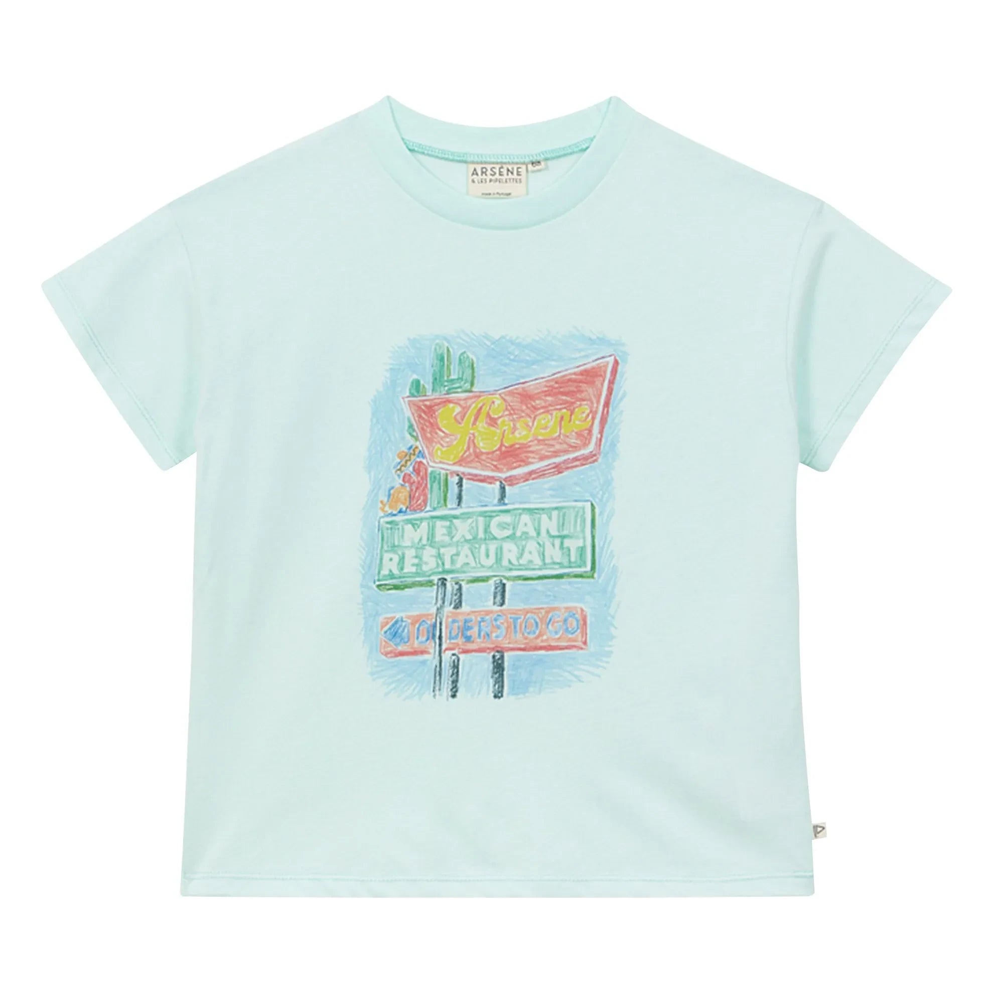 Arsène et Les Pipelettes - Mexican T-shirt Organic Cotton | Turquoise