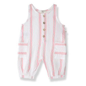 1+ in the Family - Montjoi Striped Romper | Powder Pink