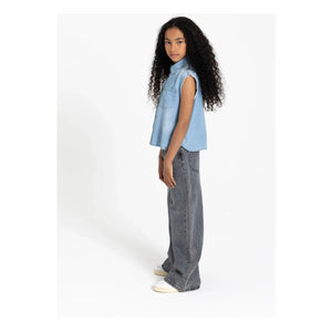 Finger in the Nose - Ella Sleeveless Denim Shirt | Gray