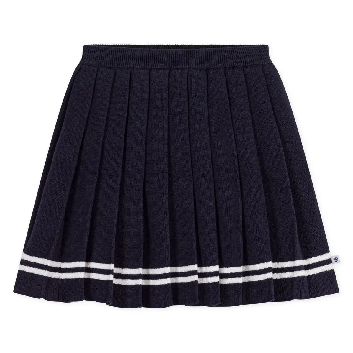 Petit Bateau - Organic Cotton Pleated Skirt | Navy